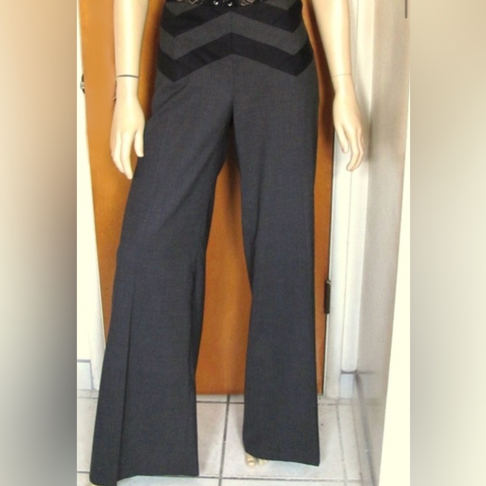 BCBGMaxAzria Black and Gray Wide Leg Pants